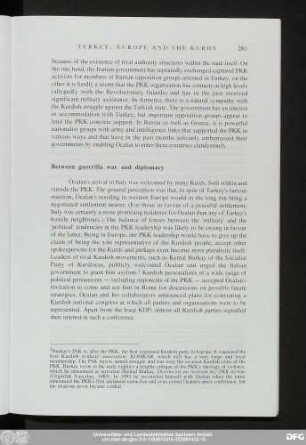 Between guerrilla war and diplomacy