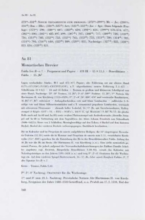 Aa 81. Monastisches Brevier