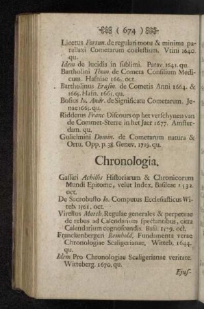 Chronologia.