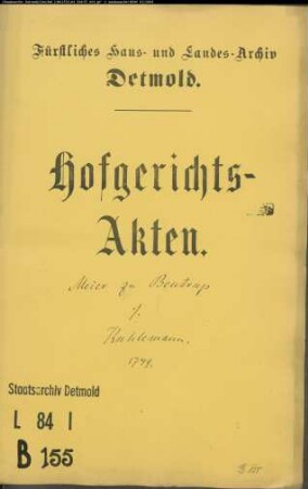 Bentrup, Meier zu gegen Kuhlemann, Konduktor der Laubkehofes