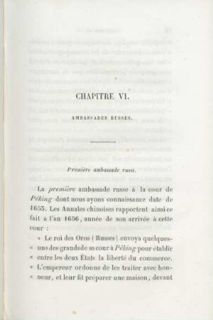 Chapitre VI. Ambassades Russes.