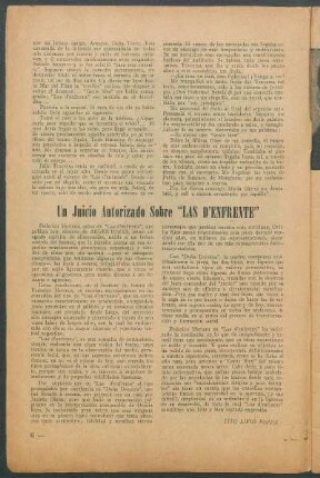 Un juicio autorizado sobre "Las d'enfrente"