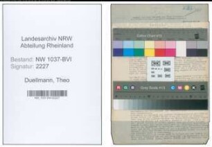 Entnazifizierung Theo Duellmann , geb. 17.05.1898 (Lehrer)