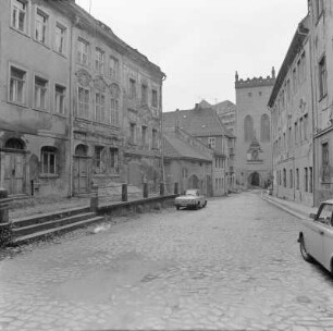 Bautzen, Schloßturm, Matthiasturm : Bautzen. Schloßturm. Matthiasturm. Blick von der Bibliothek nach Westen gegen Schloßtor