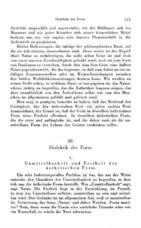 III. Dialektik der Form