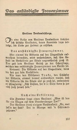 Das anständigste Frauenzimmer