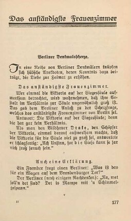 Das anständigste Frauenzimmer