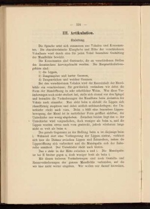 III. Artikulation