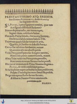 Praestantissimo Atque Eruditissimo Domino Respondenti ...