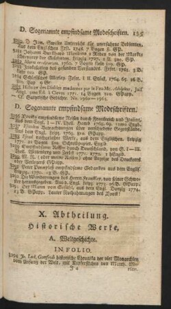X. Abtheilung. Historische Werke.