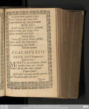Psalmus XXII. Deus, Deus meus respice in me.