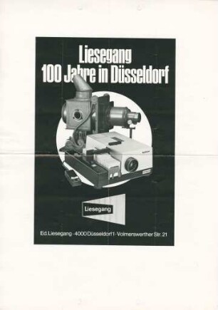 Plakat "Liesegang 100 Jahre in Düsseldorf"