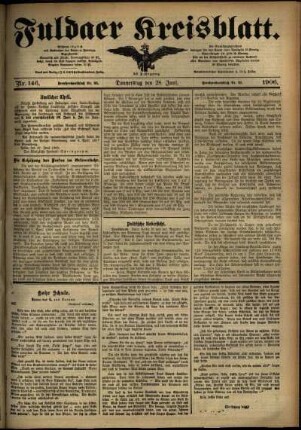 Ausgabe vom Donnerstag, den 28. Juni 1906.