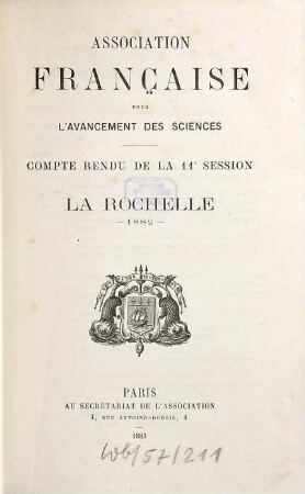 Comptes rendus de la ... session. 11. 1882 (1883)