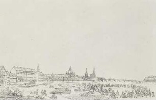 Die Schlittschuhbahn auf der Elbe bey Dresden
