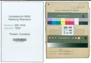 Entnazifizierung Cornelius Theisen , geb. 26.05.1910 (Metzger)