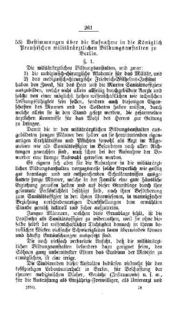 Bestimmungen über die Aufnahme in die Königlich Preußischen militärärztlichen Bildungsanstalten zu Berlin : [B. Universitäten]