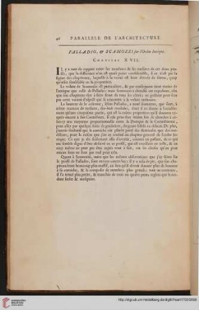 Palladio, & Scamozzi sur l’Ordre Ionique: Chapitre XVII