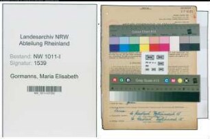 Entnazifizierung Maria Elisabeth Gormanns , geb. 03.08.1899 (Bueroangestellte)
