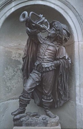 Bad Säckingen. Statue des Trompeters im Park von Schloss Schönau