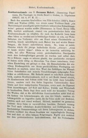 277-278 [Rezension] Mulert, Hermann, Konfessionskunde