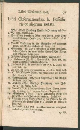 Libri Observationibus b. Possessoris et aliorum notati