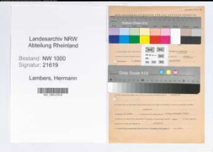 Entnazifizierung Hermann Lambers, geb. 07.10.1904 (Angest.)