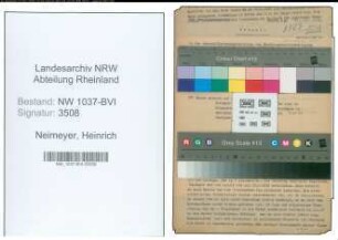 Entnazifizierung Heinrich Neimeyer , geb. 22.02.1909 (Handlungsbevollmaechtigter)