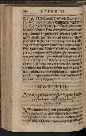 Cap. VIII. Peccata quaedam in specie, quae Judaei causam exilii constisuunt, examinantur