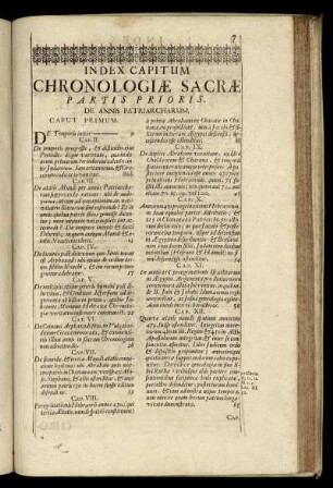Index Capitum Chronologiæ Sacræ [...]