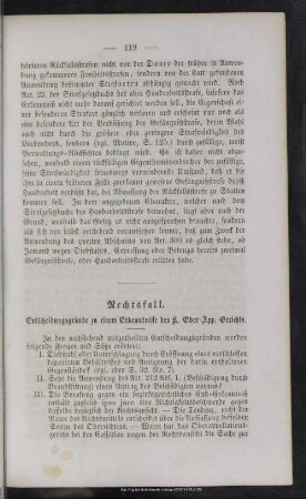 [XV.] Rechtsfall. Entscheidungsgründe zu einem Erkenntnisse des k. Ober-App.-Gerichts