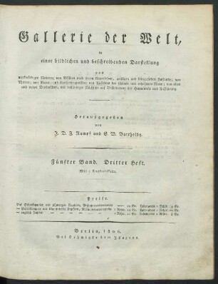 Titelseite. Dritter Heft.