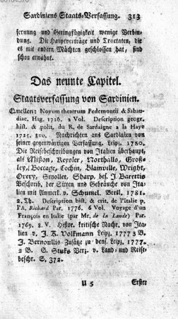 Das neunte Capitel. Staatsverfassung von Sardinien
