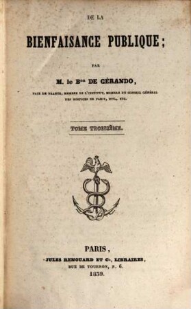 De la Bienfaisance Publique, 3