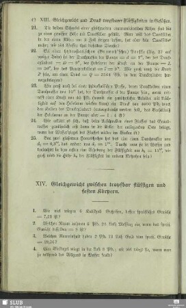 XIV. Gleichgewicht zwischen tropfbar flüssigen und festen Körpern