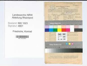 Entnazifizierung Konrad Friedrichs , geb. 12.10.1895 (Angestellter)