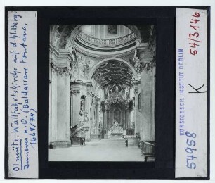 Olmütz, Wallfahrtsbasilika Mariä Heimsuchung auf dem Heiligenberg : Innenansicht, Blick nach O
