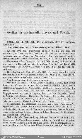 Section für Mathematik, Physik und Chemie