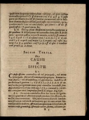 Sectio Tertia. De Causis & Effectu.