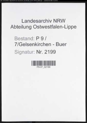 Namensverzeichnis Gelsenkirchen - Buer, Todesfälle