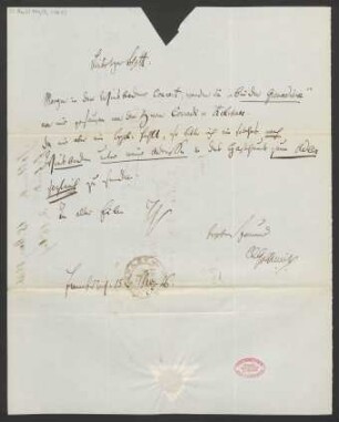 Brief an B. Schott's Söhne : 15.03.1846