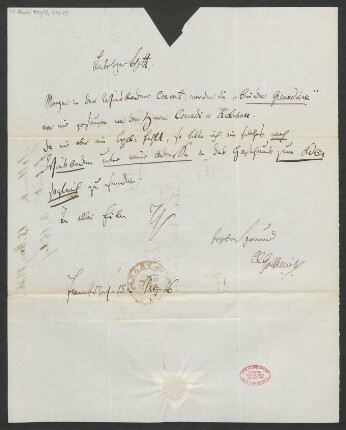 Brief an B. Schott's Söhne : 15.03.1846