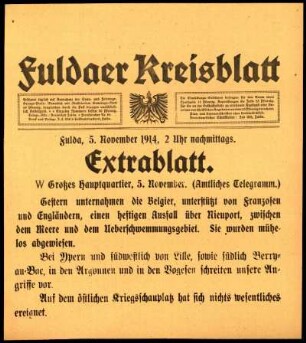 Zweite Ausgabe vom Donnerstag, den 05. November 1914.