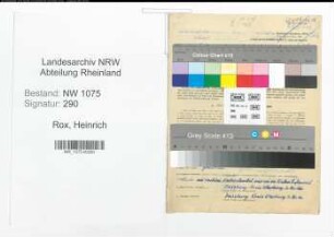 Entnazifizierung Heinrich Rox , geb. 06.09.1882 (Lehrer)