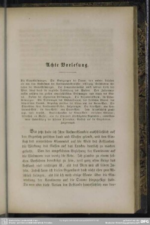Achte Vorlesung