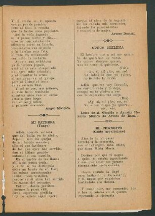 Mi catrera : (Tango)