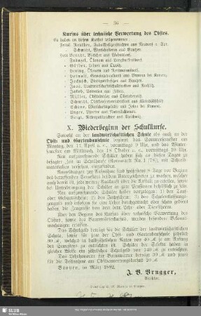 X. Wiederbeginn der Schulkurse