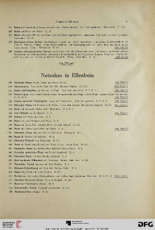 Netsukes in Elfenbein (Nr. 229-315)