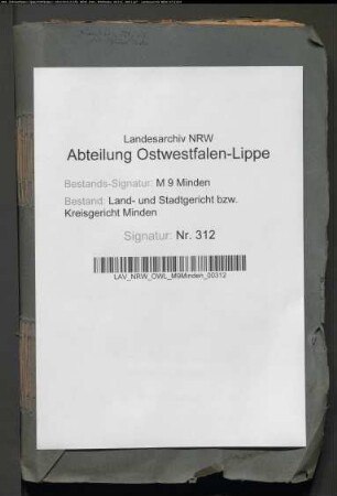 Erbschaftsstempel. Kreisgericht Minden
