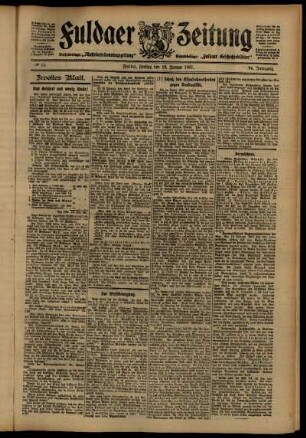 Zweite Ausgabe vom Freitag, den 18. Januar 1907.